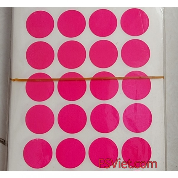 Decal tròn đường kính 8mm màu hồng